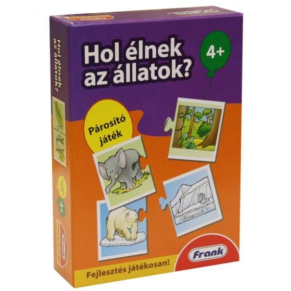 Hol élnek az állatok?-készségfejlesztő játék-Frank