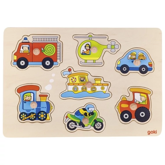 Fogós puzzle - járművek, GOKI-készségfejlesztő játék