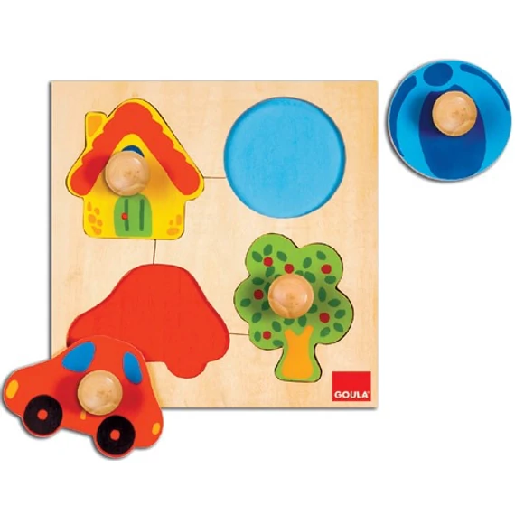 Foganytús puzzle - Formák-színek-fejlesztő játék kicsiknek-Goula