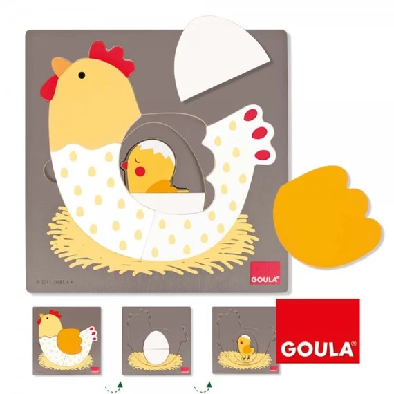 Fejlődés Puzzle - Csibe-fejlesztő játék-Goula
