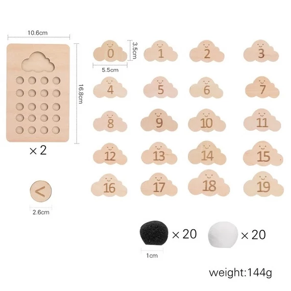 Vidám felhőcskék - Fa számolást segítő oktató játék-matematikai készségfejlesztés