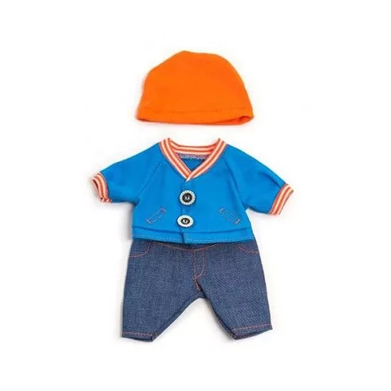 Babaruha - farmernadrág, kabát, sapka 21 cm-es babához, MINILAND,-szerepjáték