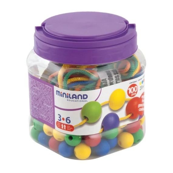Gyöngy-fűző, 20 mm-es, 100 db-os, MINILAND