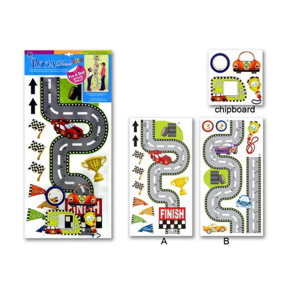 Falmatrica 3 db-os fiús minta 2 db 60*32 cm+ 4 db 3D-s matrica-magasságmérő-gyerekszobai dekoráció