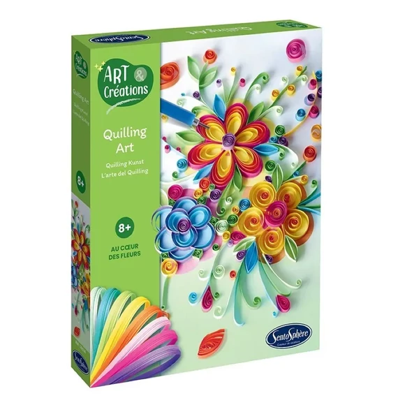 Papírdísz, virágok, quilling-készlet Sentosphere-kreatív játék
