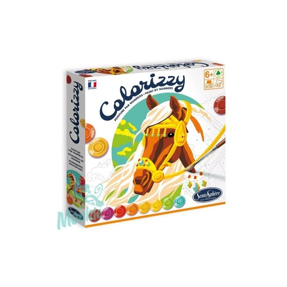 Számos kifestő, lovak, Colorizzy-kreatív játék- Sentosphére