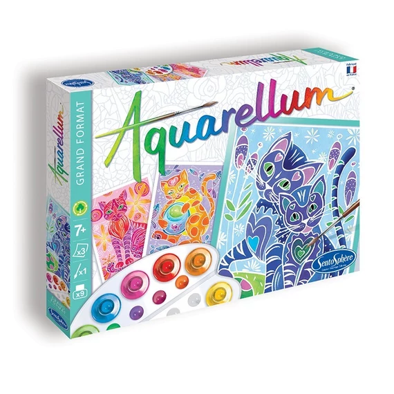 Aquarellum, macskás, nagy - kreatív festőkészlet-Sentosphére