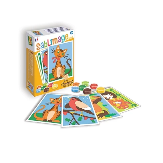 Homokszórós képek, mini - cicás-kreatív játék-SentoSphére